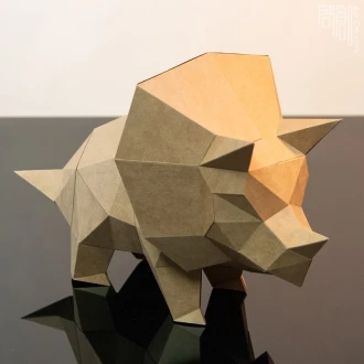 Triceratops paper model ,Papercraft , DIY , Low poly , Baby Triceratops Model , PDF Papercraft , Triceratops Model , Triceratops low poly