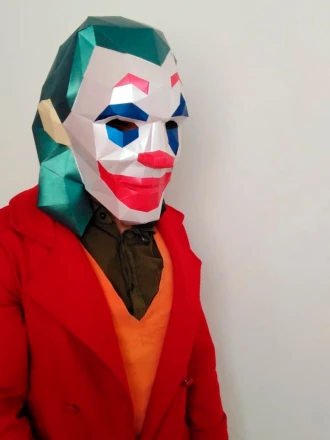 JOKER Mask DIY, Lowpoly Papercraft, Halloween