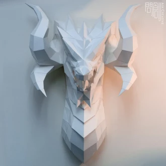 Dragon paper model,Papercraft , DIY , Low poly , PDF Papercraft , fantasy Model , Dragon low poly , polygonal , Dragon decoration