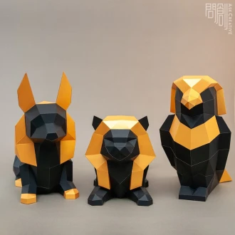 3 Egyptian God pack paper model,Papercraft , DIY , Low poly , PDF Papercraft , fantasy Model , polygonal ,Anubis ,Horus ,Bastet