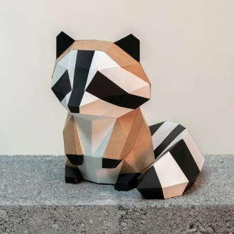 Raccoon paper model ,Papercraft , DIY , Low poly , PDF Papercraft , Raccoon Model , Raccoon low poly , Raccoon