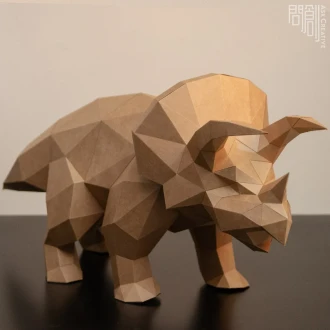 Triceratops paper model ,Papercraft , DIY , Low poly , Triceratops Model , PDF Papercraft , Triceratops Model , Triceratops low poly