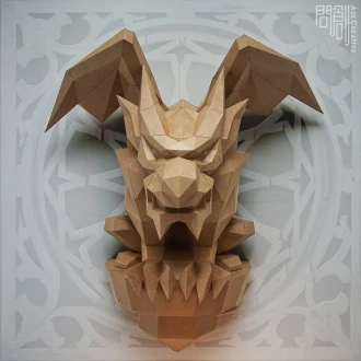 Gargoyles A, Papercraft , DIY , Low poly , PDF Papercraft , fantasy Model , polygonal , Gargoyles.