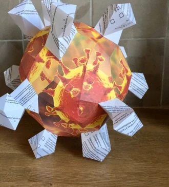 Virus 3d papercraft. You get PDF digital file templates and instructions for these DIY modern paper sculpture.