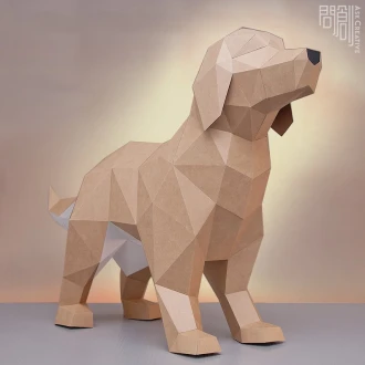 Golden Retriever paper model ,Papercraft ,DIY ,Low poly ,PDF Papercraft ,Golden Retriever Model , Golden Retriever low poly
