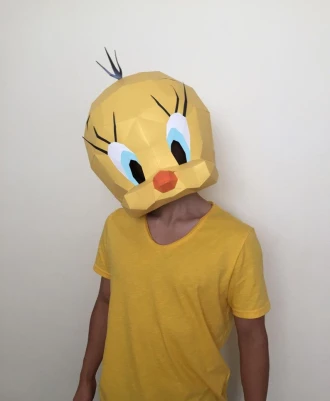 TWEETY Mask DIY, Looney Tunes Papercraft