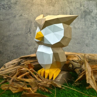 Owl paper model ,Papercraft , DIY , Low poly , PDF Papercraft , Owl Model , Owl low poly ,Owl