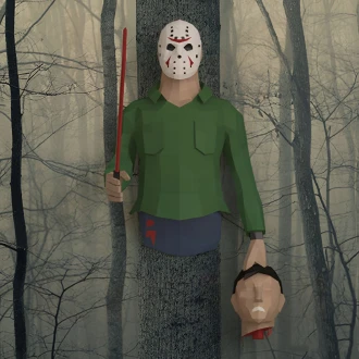 Jason Voorhees Papercraft, PDF Template, DIY 3d Model, FanArt, Paper Sculpture, Low Poly, Pepakura Craft, Manualidad