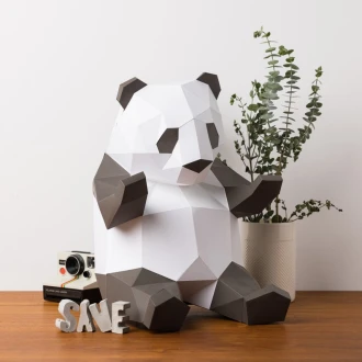 Panda Bear 3D Papercraft. You get PDF digital file templates and instructions for this DIY (do it yourself) modern paper sculpture.