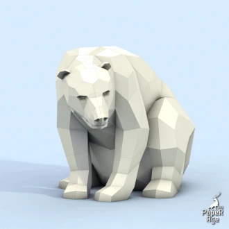 Polar Bear, White Bear, Polar Bear, Papercraft, Pepakura, Lowpoly, Low Polygon 3D Papercraft handmade Paper Sculptures DIY origami Design