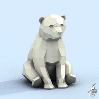 Polar Bear, White Bear, little bear, Papercraft, Pepakura, Lowpoly, Low Polygon, 3D Papercraft, handmade Paper Sculptures DIY origami Design