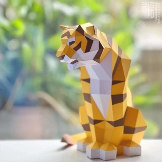 Bengal Tiger paper model ,Papercraft , DIY , Low poly , PDF Papercraft , Tiger Model , Tiger low poly , Tiger