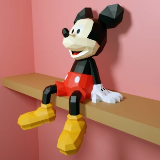 Papercraft Mickey mouse, Pdf format compatible with cricut and cameo, digital template, 3D, paper, origami, pepakura