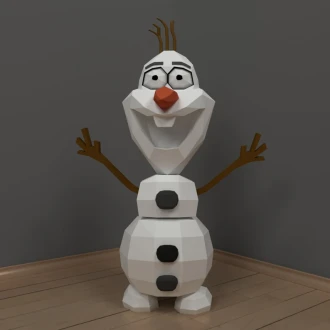Olaf paper 3d model, Papercraft Olaf, DIY model, 3D papecraft sculpture, papercraft Christmas,Paper model snowman, DIY snowman, PDF pattern,