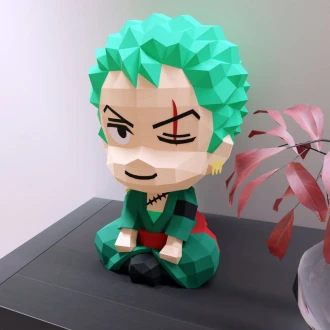 Papercraft Roronoa Zoro, dog, Pdf format compatible with cricut and cameo, digital template, 3D, paper, origami pepakura one pice