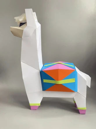 Llama 3D Papercraft Fun Llama Lowpoly Paper PDF digital file template and instructions for this DIY Paper Paper Sculpture.