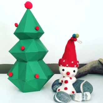 Spruce tree 3d papercraft. You get a PDF file templates for this DIY modern paper sculpture that can be used as a BOX.