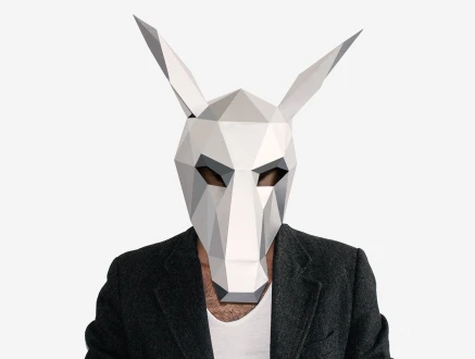 DIY Donkey Mask, Low Poly Paper Craft Template, DIY Printable Mask, Instant Pdf Download, 3D Low Poly Mask, Origami Mask, Gift Idea