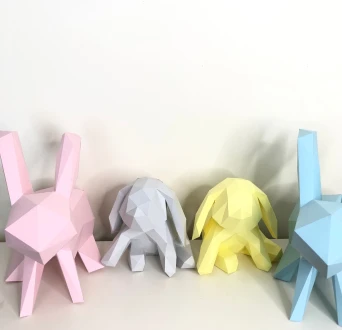 Baby Bunny 3d papercraft . You get a PDF digital file with templates and instructions for DIY