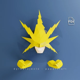 DIY lowpoly Papercraft, Electro, Sculpture, DIY, Decoration, Wall, Origami, Art, Craft, Template, Printable, Superheroes, Fanart