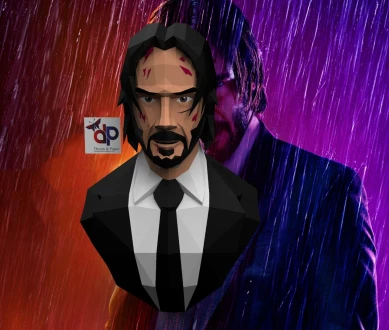 John Wick trophy Papercraft , PDF Template, DIY 3d Model, FanArt, Paper Sculpture, Low Poly, Pepakura, Craft, Manualidad, Arte de Papel