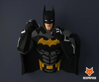Batman The Dark Knight Papercraft, PDF Template, DIY 3d Model, FanArt, Paper Sculpture, Low Poly, Pepakura Craft, Manualidad