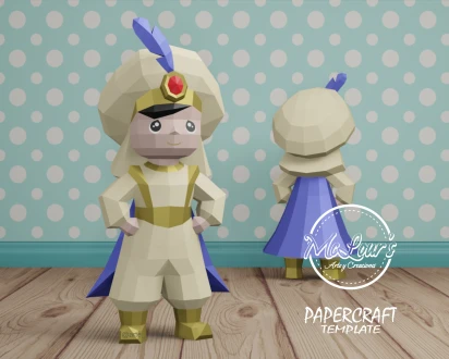 Aladdin Doll Papercraft/ DiY Craft/ Template PDF/ Low Poly/ Papercraft/ 3D Boy/ Origami/ Home decor