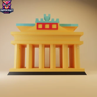 Brandenburg Gate Papercraft – 3D Low Poly Berlin Landmark Template, DIY Paper Model, PDF Template, Decor, Kids Craft, Paper Sculpture