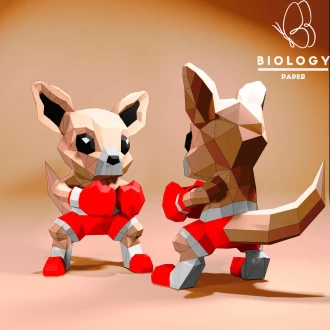 Boxing Kangaroo Low Poly Papercraft Template Pepakura PDF DIY Handmade