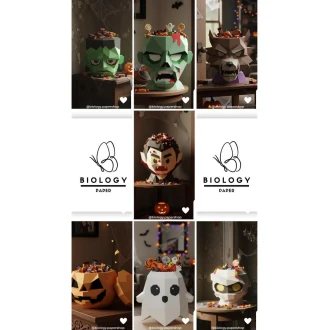 Halloween Candy Monster Pack Low Poly Papercraft Template Pepakura PDF DIY Handmade