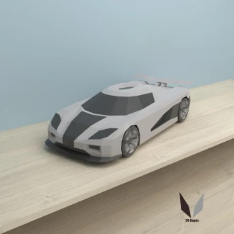 Koenigsegg Agera Sports Car 3D papercraft | DIY paper sculpture | Paper model pattern | Do it yourself | Low poly | PDF pattern | origami | home decor