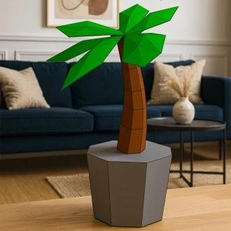 Palm 3D Decor Low poly Papercraft, DIY, PDF