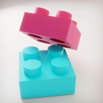 3D Building Toy Low poly Papercraft, DIY, PDF