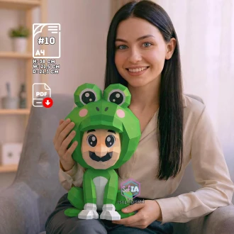 Luigi Frog Suit Papercraft PDF Template For office, Room, Decor, DIY gift for friends, family, Low poly Paper, Paper Craft 3D kit by SoPhiaPrintD