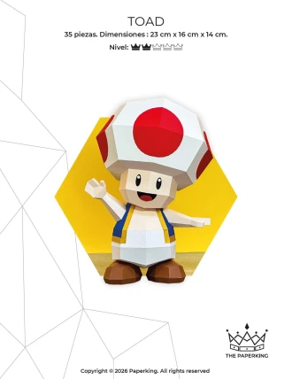 Mushroom Character | Papercraft 3D Pattern & Template – Low Poly PDF | Cute Game Inspired DIY Decor | Paper Figure