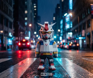Urban Gundam RX-79[G], DIY, Papercraft, PDF, Low Poly, 3D model, Craft, Paper, Pixar, Movie, Moon Studio