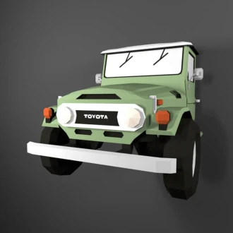 Toyota Land Cruiser FJ40 PDF Papercraft Templates, Paper Art and Craft for Home Decor, DIY, 3DIER, PDF Patterns, Papercraft Templates, Low Poly