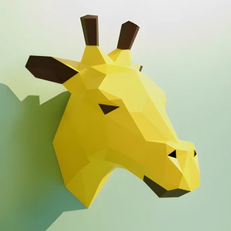 Girafe (Giraffe Head) Papercraft, Lowpoly Papercraft, Fovea - Papercraft - Nonitt