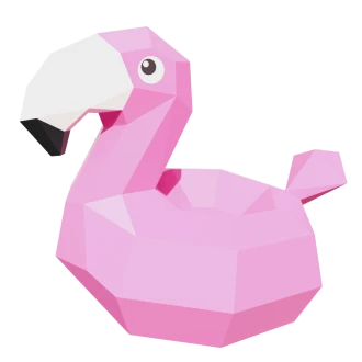 Bouee Flamant Rose Papercraft, Lowpoly Papercraft, Fovea - Papercraft - Nonitt