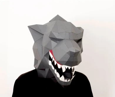 DIY Papercraft Werewolf Mask: Halloween Costume (PDF Pattern)