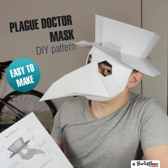 Plague doctor mask with hat - DIY 3d Halloween paper craft
