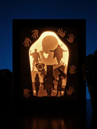 Death Stranding DIY Layered 3D Lightbox Papercut Template | Digital Lightbox Art for Home Decor, Shadow Box SVG PDF