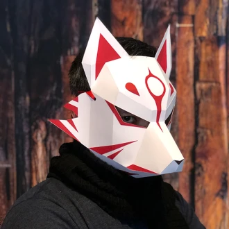 Kitsune | Full Face Mask - DIY papercraft (PDF Template Download)