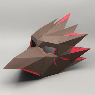 Crow Tengu | Karasu Half Mask - DIY papercraft (PDF Template Download)