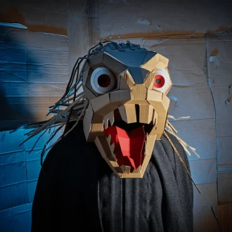 Jabberwock 3D Papercraft Mask Template, Paper Mask, Unique Halloween Costume, PDF Pattern