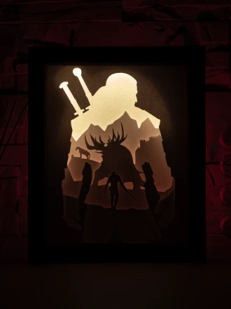 The Witcher DIY Layered 3D Lightbox Papercut Template | Digital Lightbox Art for Home Decor, Shadow Box SVG PDF DXF
