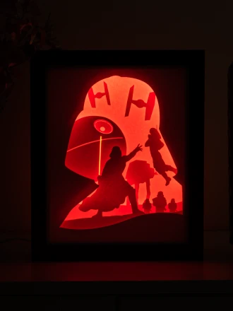 Star Wars Darth Vader DIY Layered 3D Lightbox Papercut Template | Digital Lightbox Art for Home Decor, Shadow Box SVG PDF