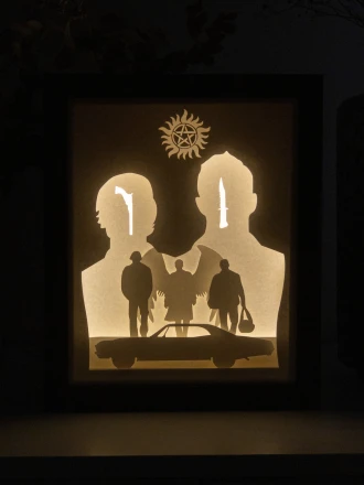 Supernatural DIY Layered 3D Lightbox Papercut Template | Digital Lightbox Art for Home Decor, Shadow Box SVG PDF