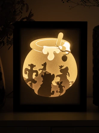 Winnie the Pooh DIY Layered 3D Lightbox Papercut Template | Digital Lightbox Art for Home Decor, Shadow Box SVG PDF