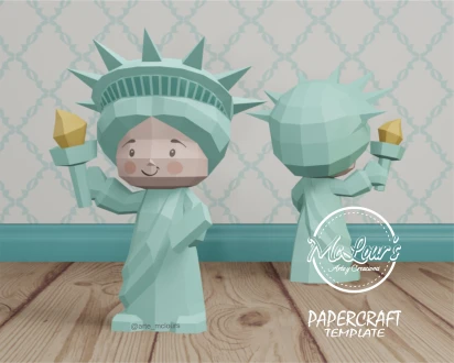 Statue of Liberty Doll Papercraft/ DiY Craft/ Template PDF/ Low Poly/ Papercraft/ 3D Boy/ Origami/ Home decor
